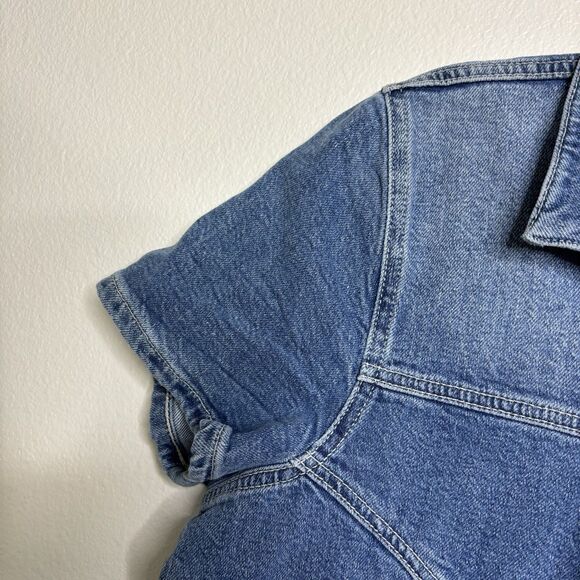 Rails Womens Button Front Short Sleeve Denim Mini Dress Size Large - Picture 9 of 11